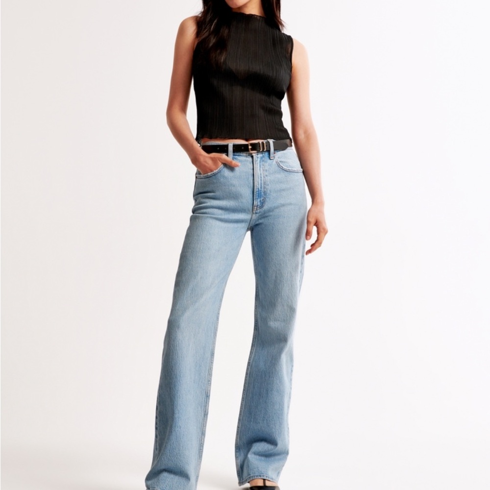 Curve Love High Rise Relaxed Jeans - Light Blue
